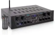 500W 4-Channel Karaoke Bluetooth Amplifier - Home Theater Audio Receiver with