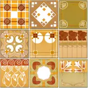 18 x 18 Mural Ceramic Art Nouveau Backsplash Bath Tile #520