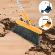 3Pcs Floor Sweeping Set with Long Handle 180°Rotating Floor Broom Squeegee··