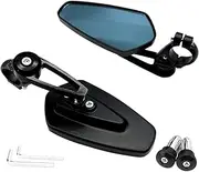 jiningqiuguodianzi Motorcycle Handlebar End Rearview Mirrors Compatible with Benelli TNT 125 135 TNT125 TNT135 502c Trk502 BJ600CS 752S BN600 BN 600i 302 251(Black NO Logo)
