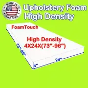 FoamTouch High Density Upholstery Foam Cushion 4" x 24" x (73-96)" Custom Cut