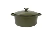 Classica 26cm 5.5L Oval Cast Iron Casserole Induction Cooking Pot Olive Green