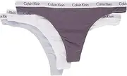 [Calvin Klein] Underwear Women's Carousel 3-Pack Thong Interlude/White/Pure Ice Large