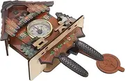 JUMPLAWN Wooden Pendulum Cuckoo Clock Silent Quartz Movement Vintage Bird Singing Wall Decor