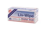 Liv-Wipe Alcohol Wipes Mini Alcohol Swabs (65 x 30mm) x 100 Sheets Box