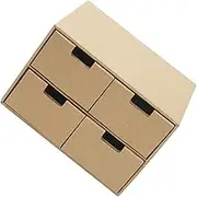 PLAFOPE Document Organizer Kraft Paper Drawer File Organizer Box for Office Desk Spacious Storage