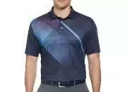 Ben Hogan Performance Men’s Navy Geo Print Short Sleeve Golf Polo T-Shirts: M-XL