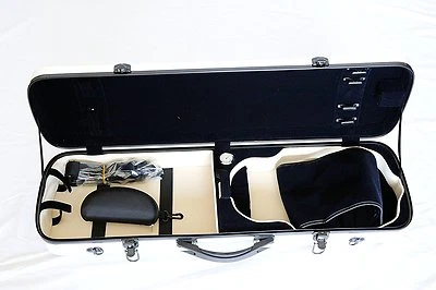 4/4 Full Size Sturdy High-tech Suspension Violin Case Oblong (White)