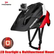 PROMEND MTB Bike Downhill Helmet LED Lights w/ Gopro Holder Road Cycling Helmet