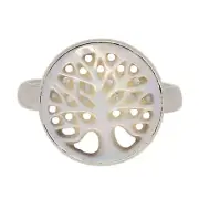 Tree Of Life - Treated Biwa Pearl 925 Sterling Silver Ring Jewelry s.6.5 CR45874