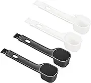 uxcell Coffee Espresso Brush 2 Pack 2 in 1 Coffee Grinder Cleaning Brush with PP Type Spoon White
