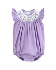Lil Cactus Easter Bunny Smocked Flutter Romper