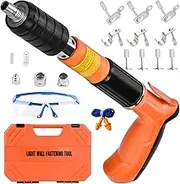 Manual Steel Nails Gun with 120pcs Nails,80pcs Round Nails,20pcs Pipe Nail,20pcs Hook Nail,5 Speed Wall Fastening Rivet Gun Tool Nail Gun Monitor Installation Gun Rivet Household Woodworking