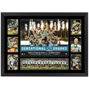 Cronulla Sharks 2016 NRL Premiership Sensational Sharks Tribute Framed