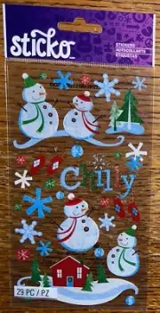 Sticko Snowflakes Snowman Snow Days Chilly Christmas Winter Home Snowmen Sticker