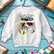 Bunny Monkey Boys World Book Day Sweatshirts Jumper Outfits Apparel#WBD