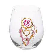 Tallulah Bevel Stemless Wine Glass Drinkware Dreamcatcher 18th Birthday