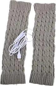 KOMBIUDA 1 Pair Electric Heating Socks Knee Warmers Knee Braces Leg Warmers for Women Thermal Knee Warmer Winter Leg Warmers Leg Warm Sleeves Knit Leg Warmers Winter Knee Brace Yarn Grey