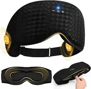 Mixiba 3D Contoured Sleep Mask with Bluetooth Headphones, Adjustable Blackout Sleeping Mask, Easy Installation Sleeping Headphones with Ultra-Thin Stereo Speakers for Men, Women