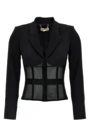 ELISABETTA FRANCHI Crêpe And Tulle Blazer