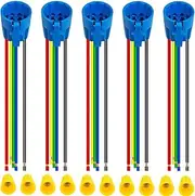 MKBKLLJY 5PCS 19mm Pigtail Wire Connector Socket Plug with Buckle 5Pin Copper Wire 20AWG Harness Plug PA66 Shell with Terminal Cap for Push Button Switch Marine Car Truck Computer (150mm/5.90inch)