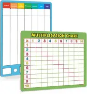 Dry Erase Multiplication Board 9" x 12", Double Side Chart...
