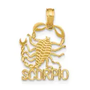 Lex & Lu 14k Yellow Gold Engraved Block Scorpio Charm