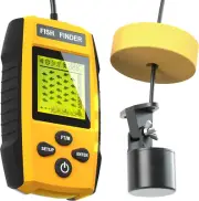Portable Sonar Alarm Fish Finder with Sonar Transducer and LCD Display, for Kaya