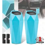 2PC Sky Blue Car Trash Garbage Compact Cup Holder Can w/ Removable Lid 0.5L