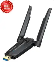 AXE5400 WiFi 6E USB Adapter Tri-Band 6GHz/5GHz/2.4GHz for PC Laptop Windows 11/1