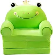Qianly Kids Couch, Toddler Couch, Cartoon Armchair 2 in 1, Mini Washable Fold Out Toddler Chair for Living Room Bedroom Playing Room, Style A
