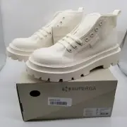 Superga 3051 Women Alpina Apex Mid Boots Sz 9.5 Beige Natural Canvas