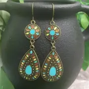 3” Bronze-tone Earring Set Bohemian Retro Dangle Drop Hook New Free Ship 9980