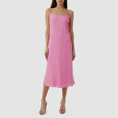 $352 Melissa Odabash Women's Pink Primrose Lace-Up Knee-Length Dress Size M