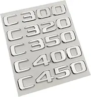 SCPCKZETZN 3D ABS Logo C200 C220 C180 C300 C350 C400 Emblem Letters Car Trunk Badge Sticker Fit for Mercedes Benz C Class W204 W205 Accessories(C270)