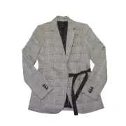 NWT J.Crew Tie-Front Blazer in Gray Red Lady Glen Plaid Jacket 0