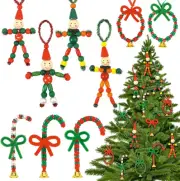 390PCS Wooden Crafts Kits Create Your Own Bead Elves DIY Beads Ornaments Kits Tr