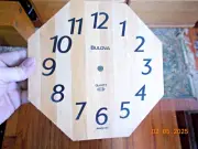 Lot of 4 New Laminated Masonite Octagon Clock Faces Imprinted Bulova Quartz USA