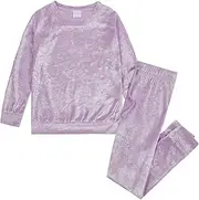 [Undercover] Girls Kids Crushed Velvet Lounge Tracksuit Set Age 7-13 Years