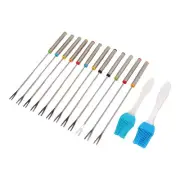 12pcs 24cm Fondue Forks Stainless Steel Handheld Fondue Sticks With Handle FG