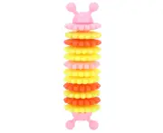 Pet Chew Toys Caterpillar Shape Bite Resistant Clean Grinding Teeth for Medium Large DogsPink