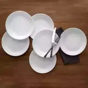 Corelle Winter Frost White 8.5" Lunch Breakfast Dinner Plates, Set of 6