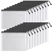 SUNEE Plastic Mesh Zipper Pouch 10x14 in (Black, 18 Packs),Extra Large Water-...