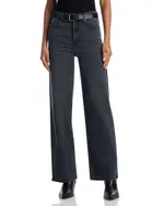 Aqua High Rise Dad Jeans in Black Wash - Exclusive