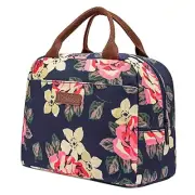 Lunch Bag Cooler Bag Women Tote Floral Printing Insulated Thermal Lunch Box Bag