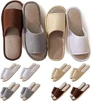 8 Pairs Disposable Slippers for Guests,House Slippers for Guests, Open Toe Indoor Slippers Comfortable Washable,Multi-Color Casual Spa Slippers for House,Hotel,Travel,Unisex Universal Size…