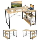 L Shape Corner Computer Desk Home Office Laptop Table Workstation Storage Shelf