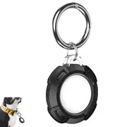Airtag Holder with Anti-Lost Keychain Protective Shell Shockproof Protective Case Cover for Apple-Black