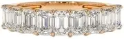 [HEARTS AND YOU] 5ct Wedding Band Emerald Cut Moissanite Iced Half Eternity Rose Gold Plated