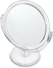 Danielle Creations 6.75-Inch Double Sided Vanity Makeup Mirror with Ultra Vue Glass, 12x Magnfication, Clear Acrylic